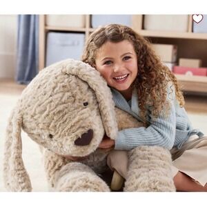 Pottery Barn Kids Jumbo Plush Labradoodle Dog Stuffed Animal Tan Large 36 Inch